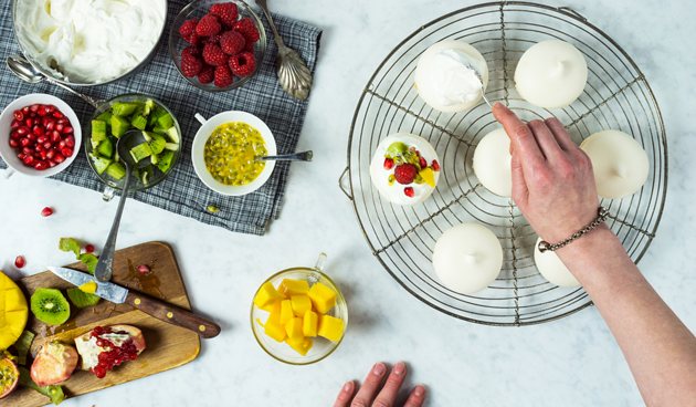 Recept mini-meringues met fruit   